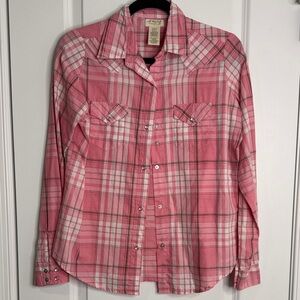 Wrangler Pink Plaid Women's Top